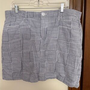 croft & barrow Navy and White Striped Skirt